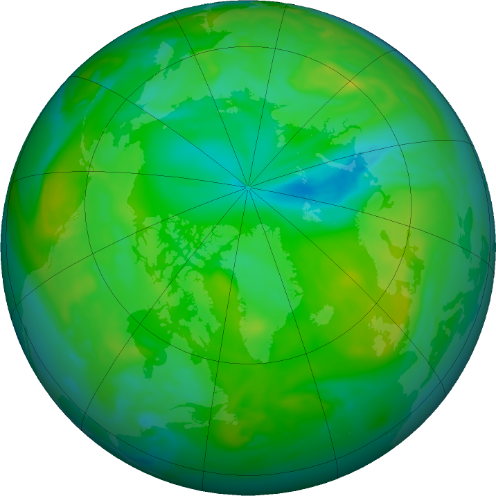 Arctic ozone map for 10 July 2020